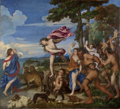 Bacchus and Ariadne (pre-restoration) by Tiziano Vecelli